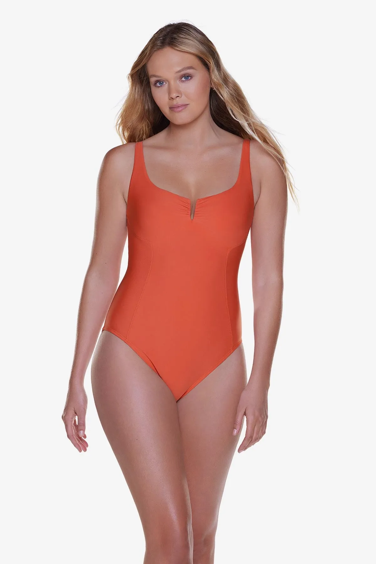 Vim One Piece in Lobster sold by Miraclesuit
