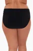 Plus Size Shirred Jersey Brief in Black sold by Miraclesuit