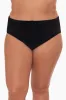 Plus Size Shirred Jersey Brief in Black sold by Miraclesuit