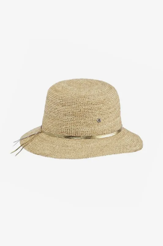 Marie Small Brim Hat in Natural/Gold sold by Miraclesuit