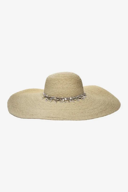 Tracey Wide Brim Hat in Natural/White sold by Miraclesuit