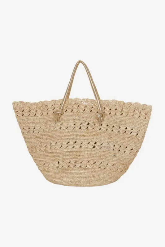 Salerno Tote Bag in Natural/Gold sold by Miraclesuit