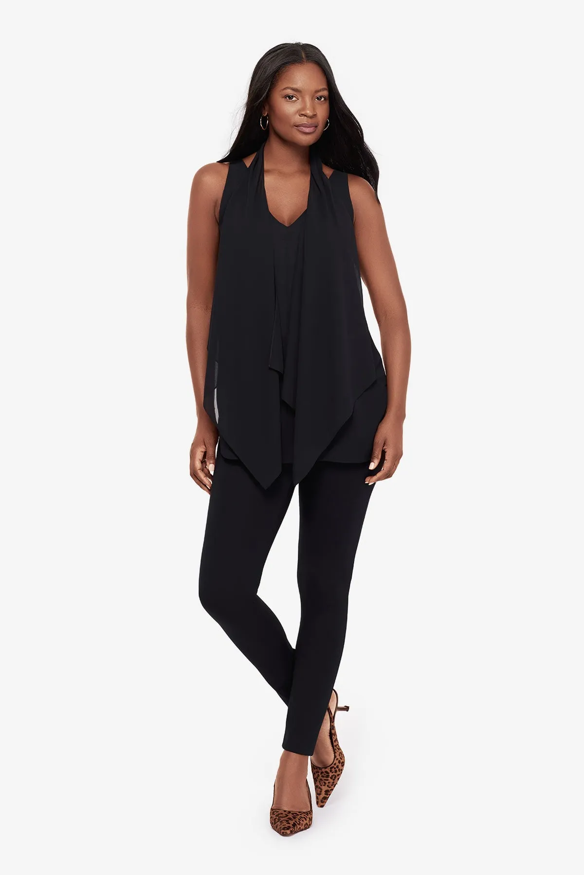 Soft Georgette Layered Tunic in Black sold by Miraclesuit product image thumbnail 2