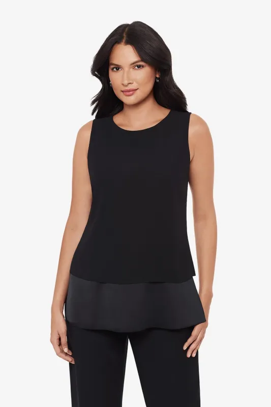 Crepe Layered Tunic in Black sold by Miraclesuit
