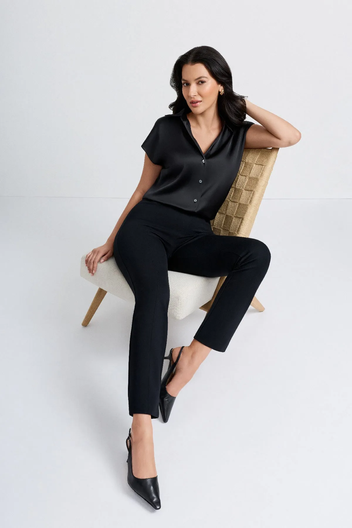 Relaxed Charmeuse Blouse in Black sold by Miraclesuit product image thumbnail 4