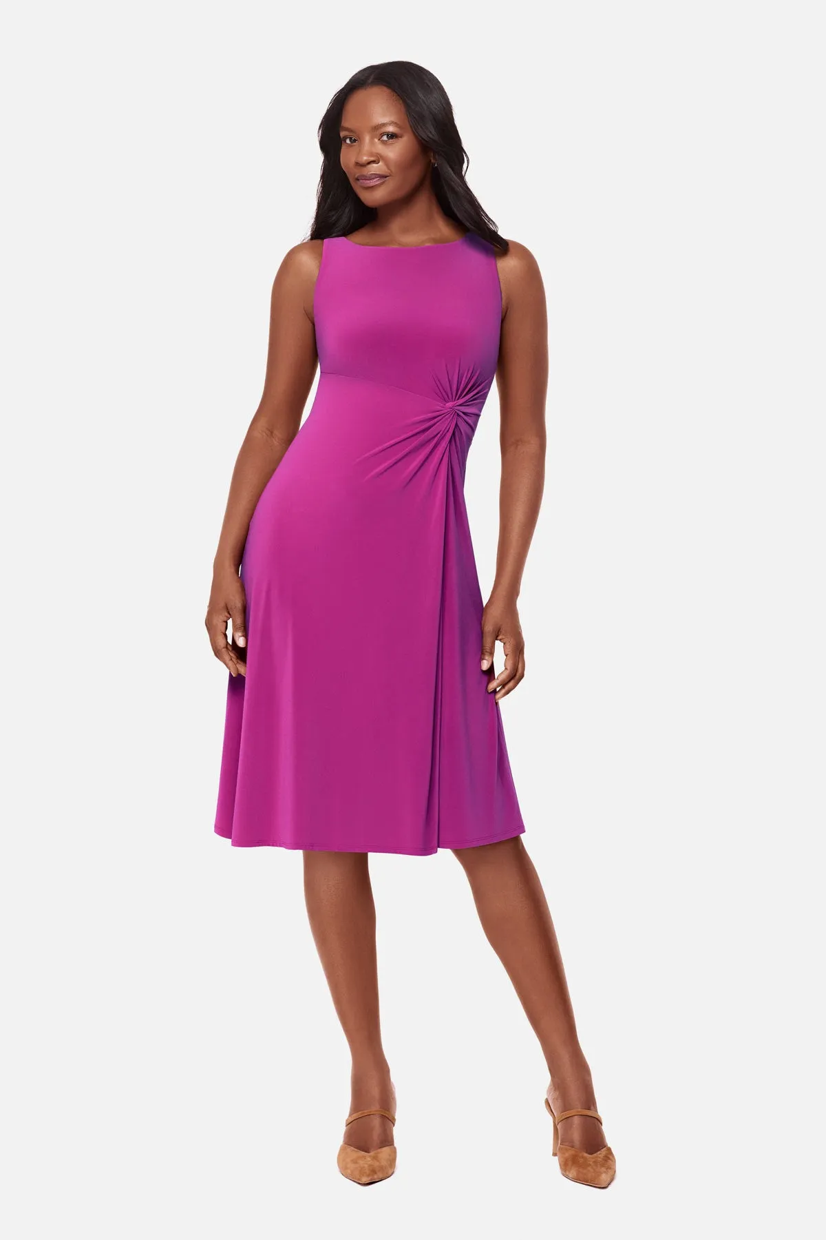 Remi Fit & Flair Shaping Dress in Framboise sold by Miraclesuit