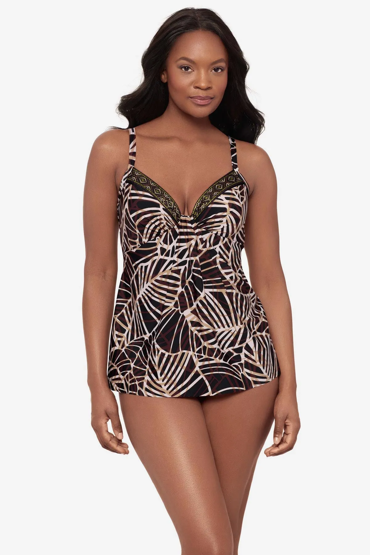 Marina Tankini Top in Let's Be Fronds sold by Miraclesuit