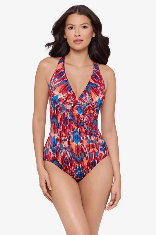 Wrapsody One Piece in Ikat Dorado sold by Miraclesuit