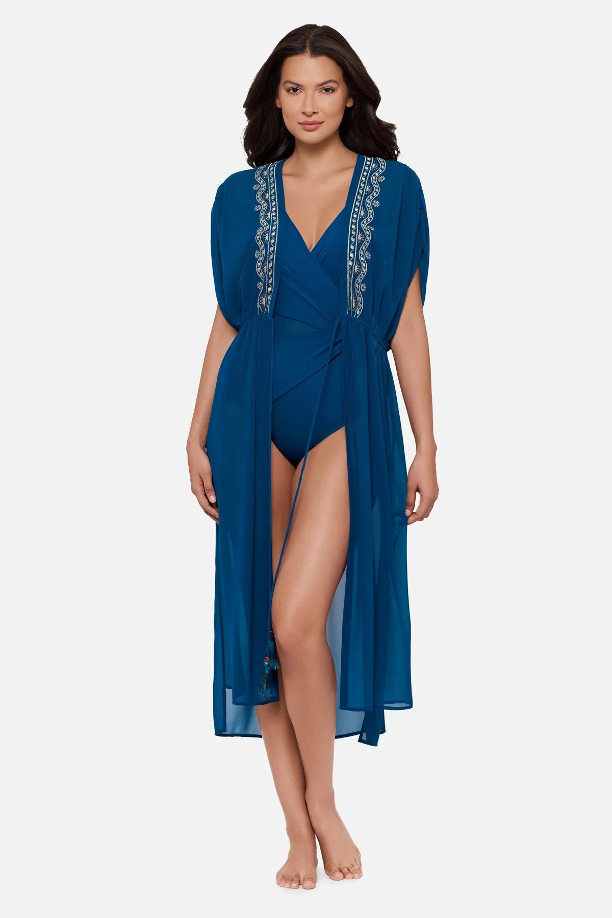 Beach Etc Beaded Long Kimono Cover Up sold by Miraclesuit