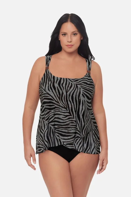 Plus Size Dazzle Tankini Top in Zirconic sold by Miraclesuit