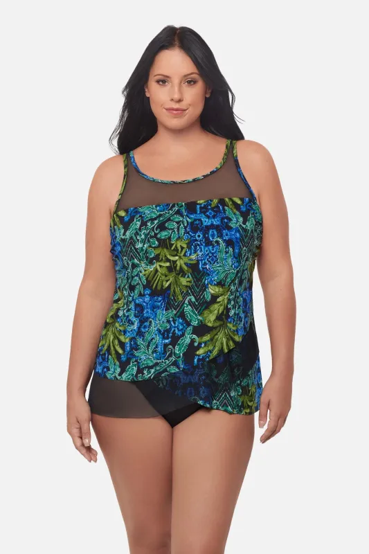Plus Size Mirage Tankini Top in Gasparilla sold by Miraclesuit