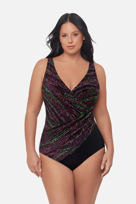Plus Size Oceanus One Piece in Light Show sold by Miraclesuit