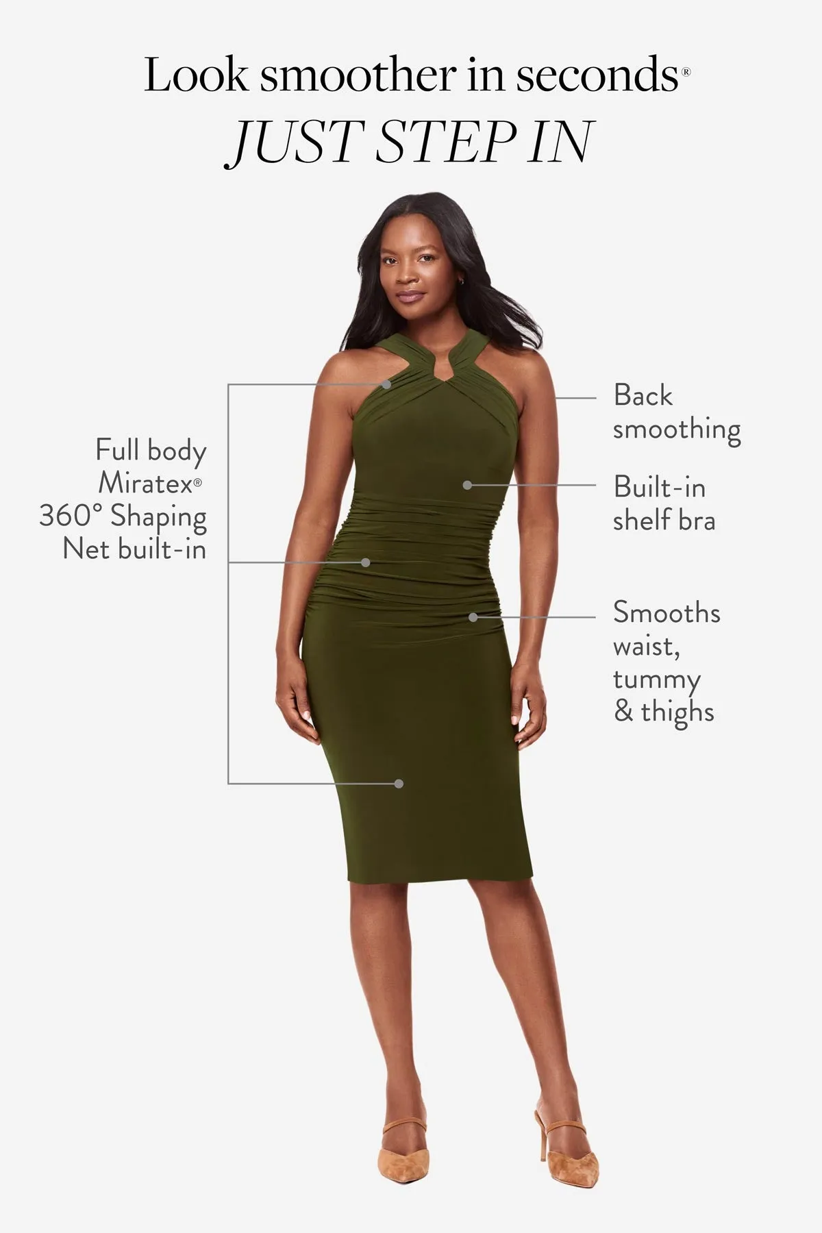 Idol Shaping Dress in Nori sold by Miraclesuit product image thumbnail 2
