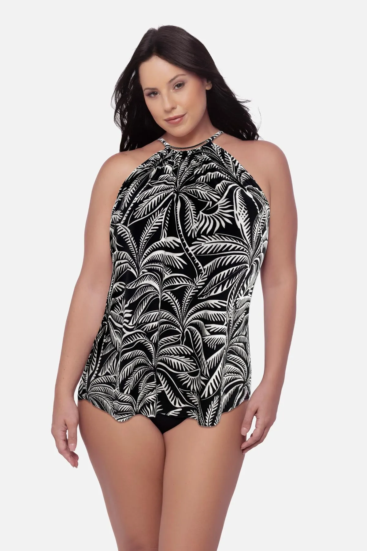 Plus Size Parker Swim Dress in Hearts Of Palm sold by Miraclesuit