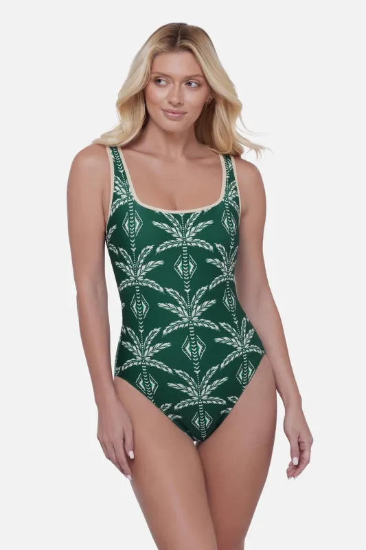 Gem One Piece in Ocean Blvd Green sold by Miraclesuit