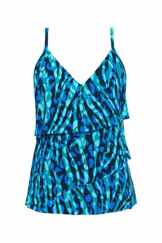 Chloe Tankini Top in Animal Instinct sold by Miraclesuit