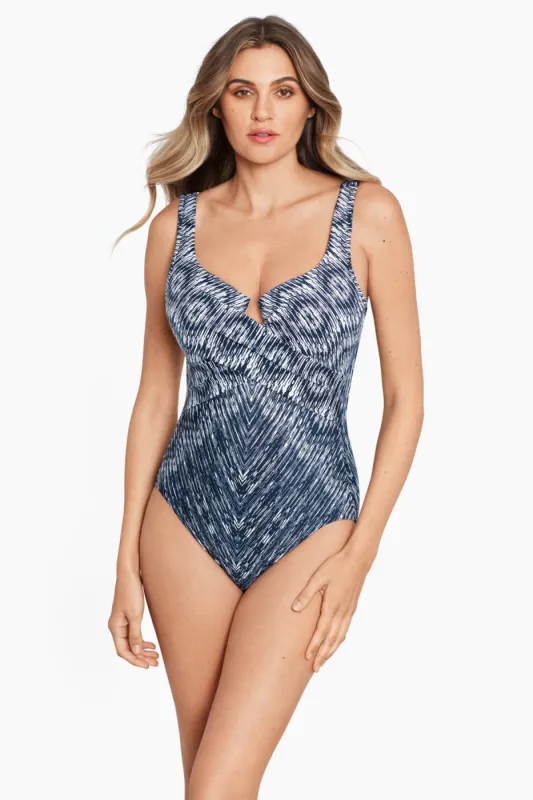 Criss Cross Escape One Piece in Silver Shores sold by Miraclesuit