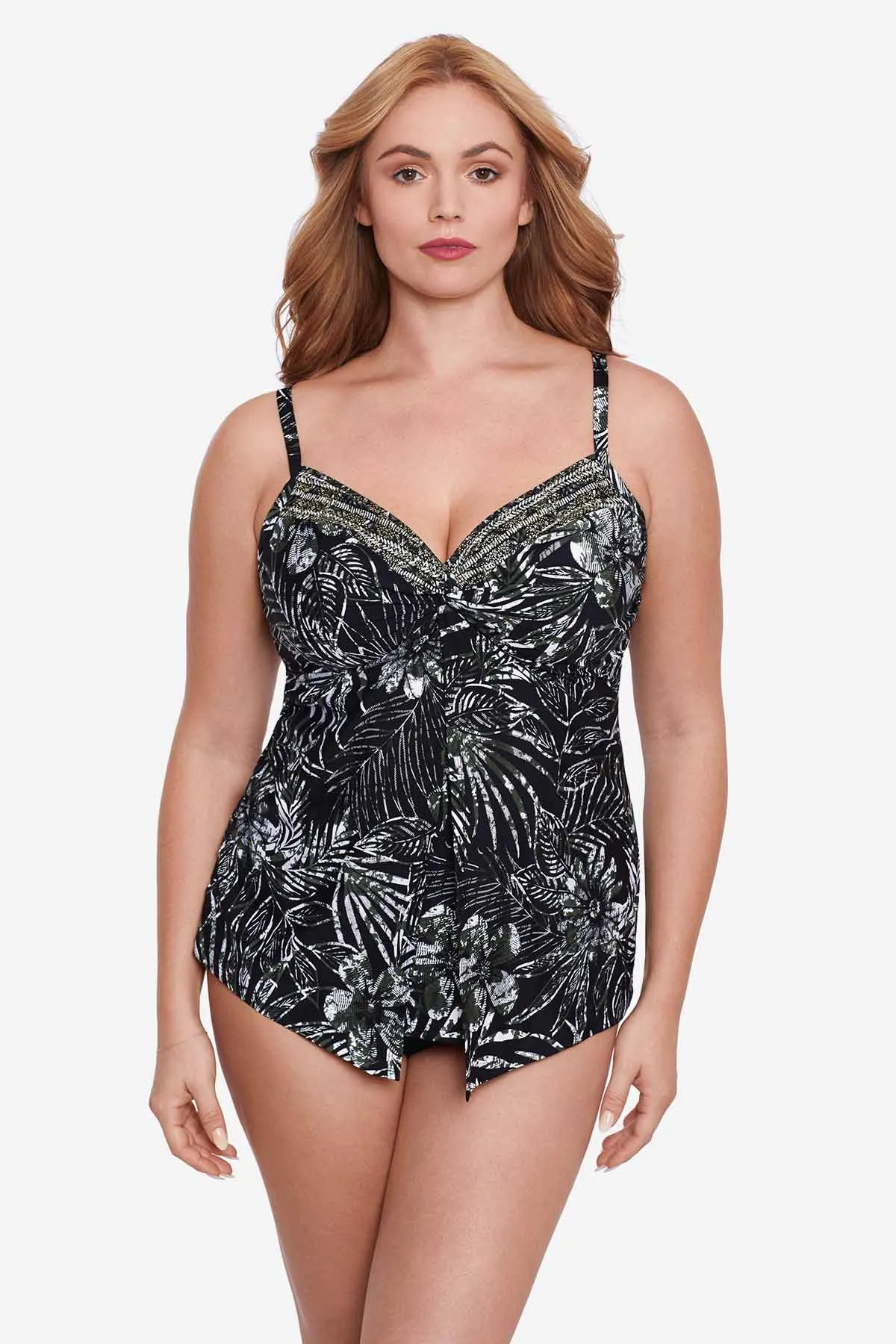 Plus Size Love Knot Tankini Top in Zahara sold by Miraclesuit