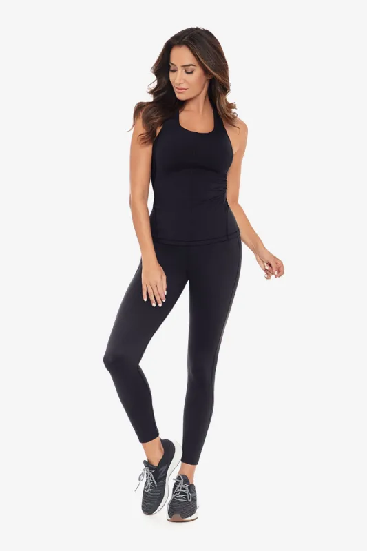 Tummy Control Performance Leggings in Deep Black sold by Miraclesuit