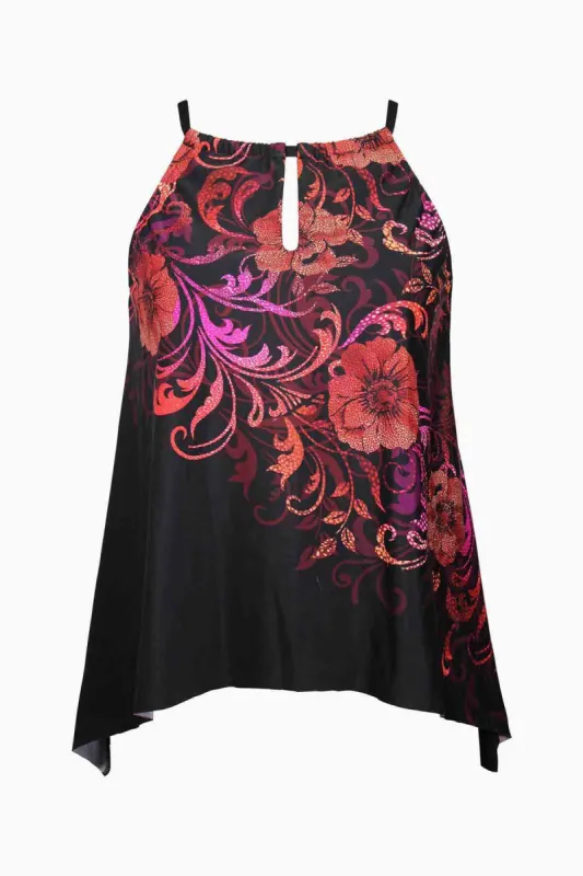 Poppy Peephole Tankini Set sold by Miraclesuit