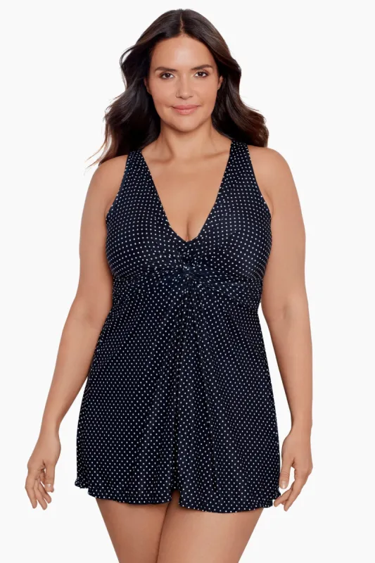 Plus Size Marais Swim Dress in Pin Point sold by Miraclesuit