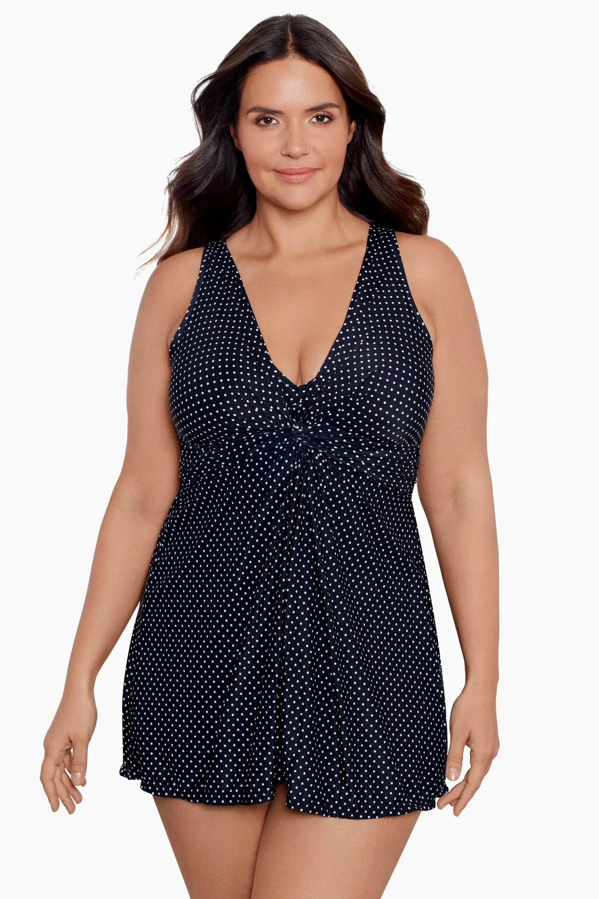 Plus Size Marais Swim Dress in Pin Point sold by Miraclesuit