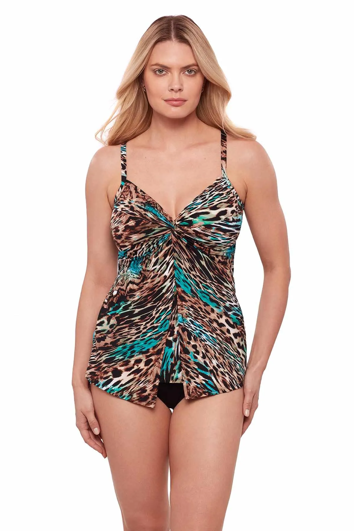 Love Knot Tankini Top in Charming Cheetah sold by Miraclesuit