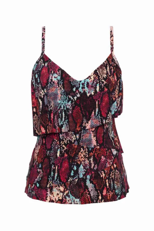 Chloe Tankini Top in Queen Cobra sold by Miraclesuit