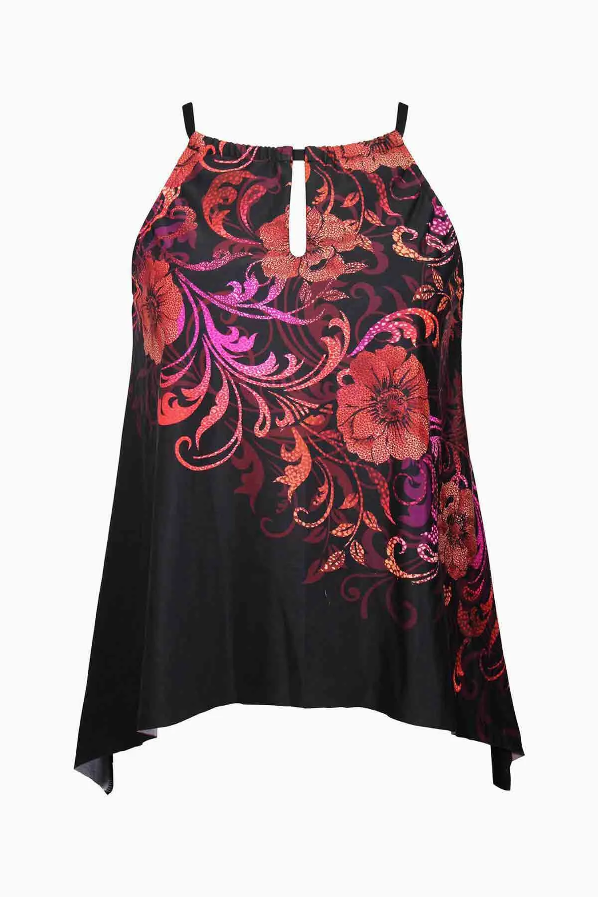 Peephole Tankini Top in Poppy sold by Miraclesuit