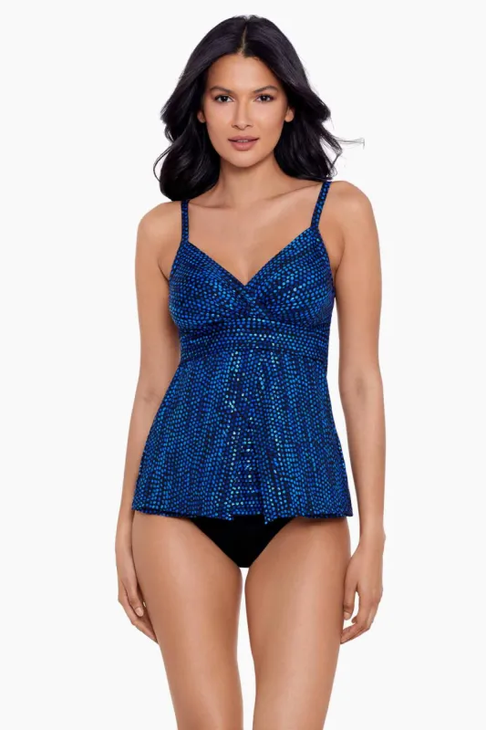 Cleo Tankini Top in Dot Com sold by Miraclesuit