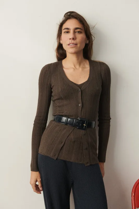 Fluted Lace Bergen Cardigan made by Misha And Puff