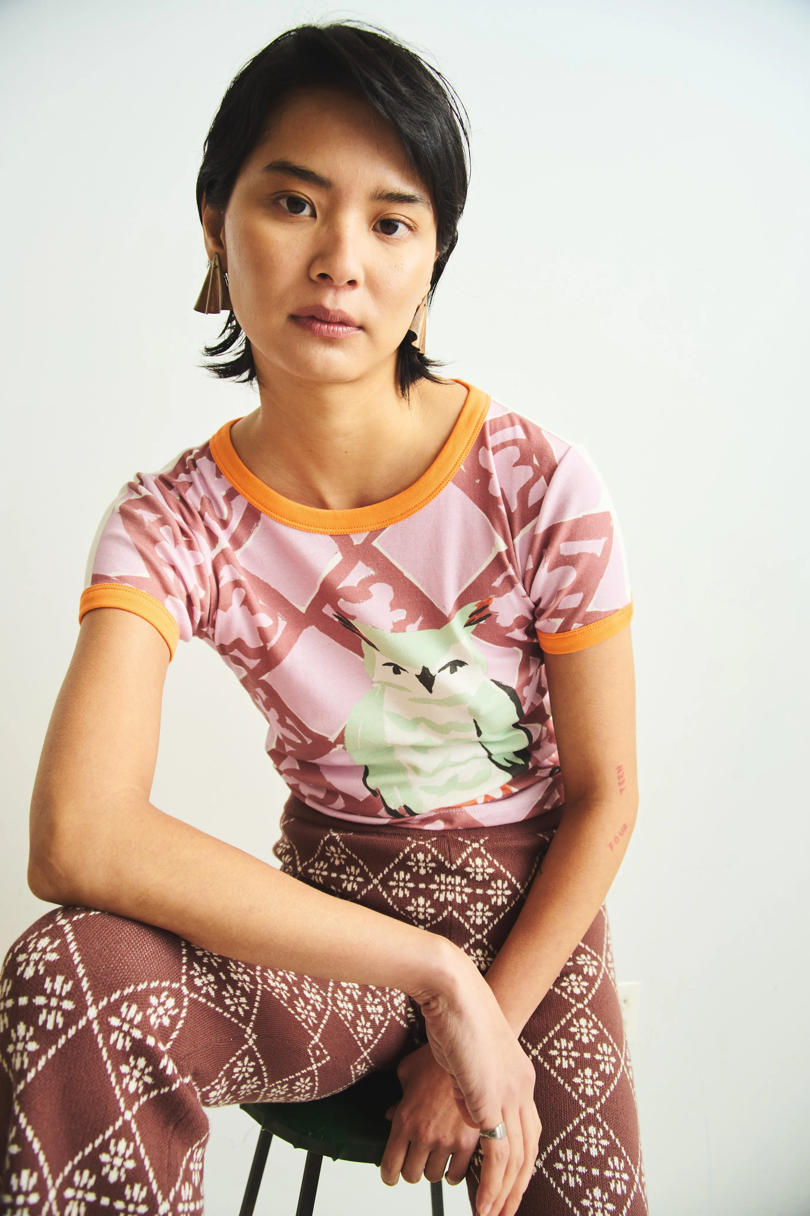 Great Owl Ringer Tee sold by Misha And Puff product image thumbnail 3