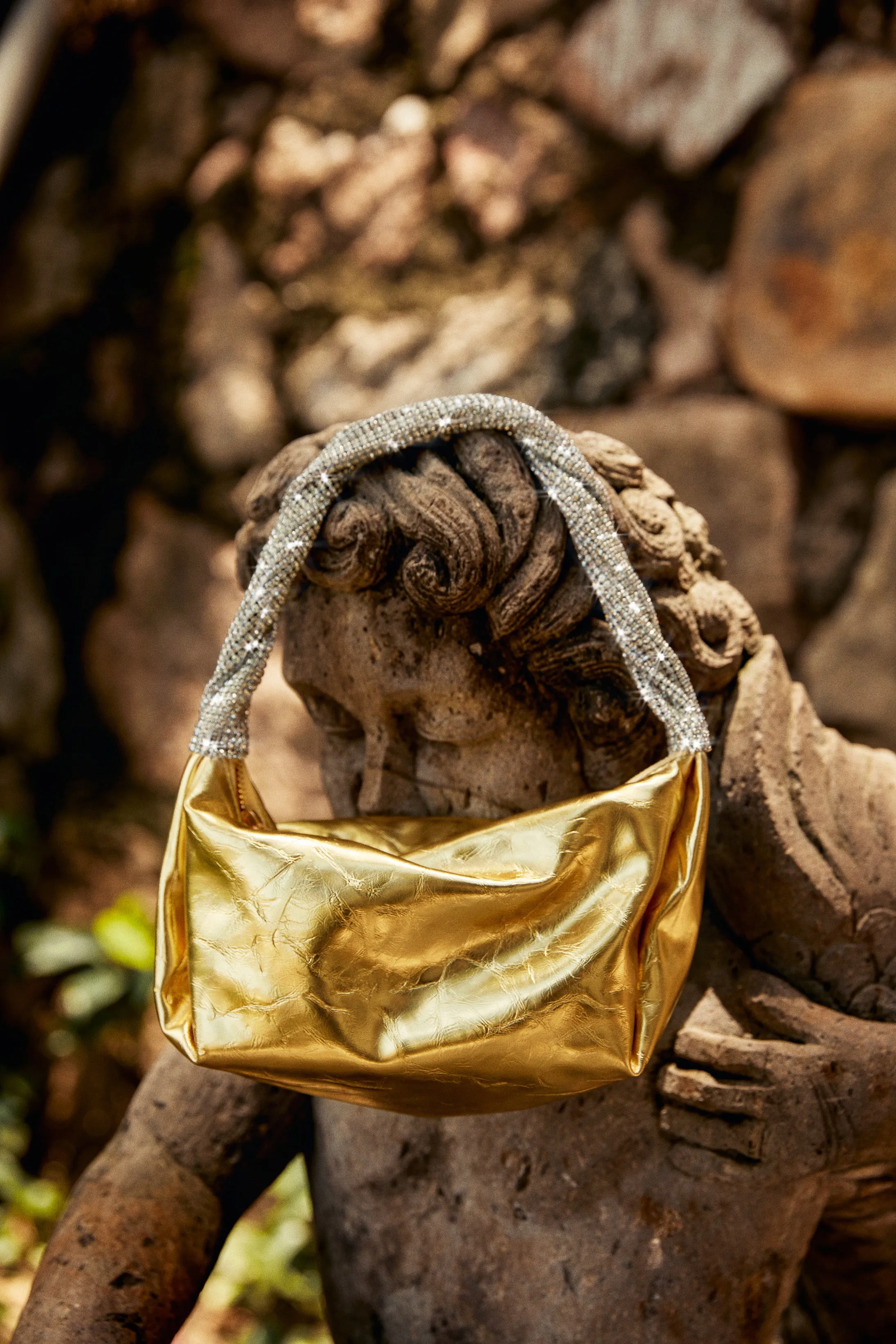 Lelani Embellished Top Handle Bag - Gold sold by Miss Lola product image thumbnail 4