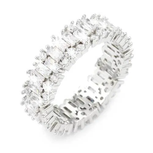 Eternal CZ Rhodium Plated Band Ring - Silver sold by Miss Lola product image thumbnail 2