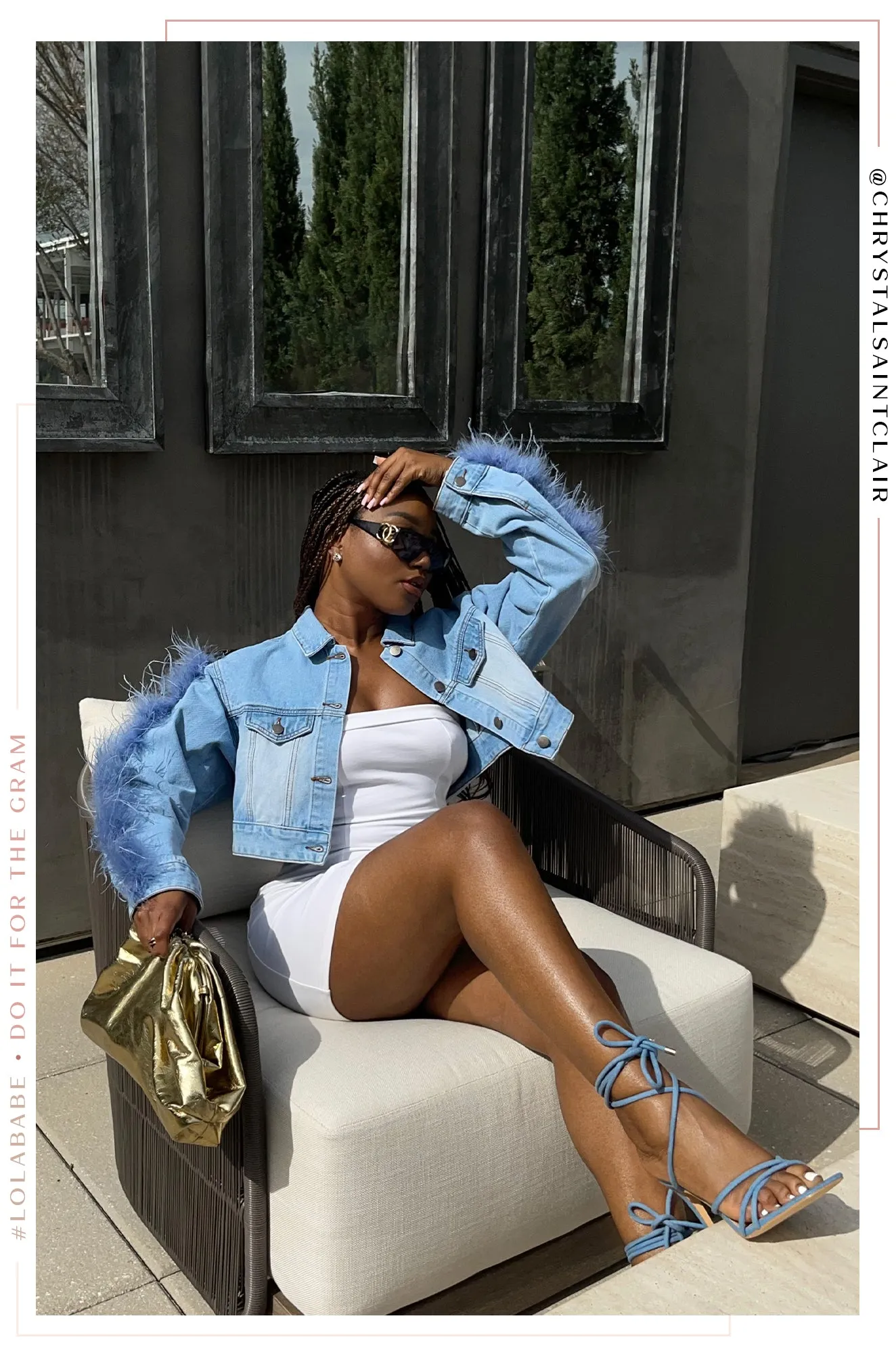 Holly Lace Up Strappy Heels - Denim sold by Miss Lola product image thumbnail 3