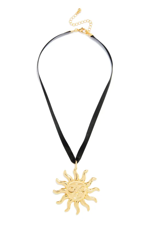 Solana Statement Sun Necklace - Gold sold by Miss Lola