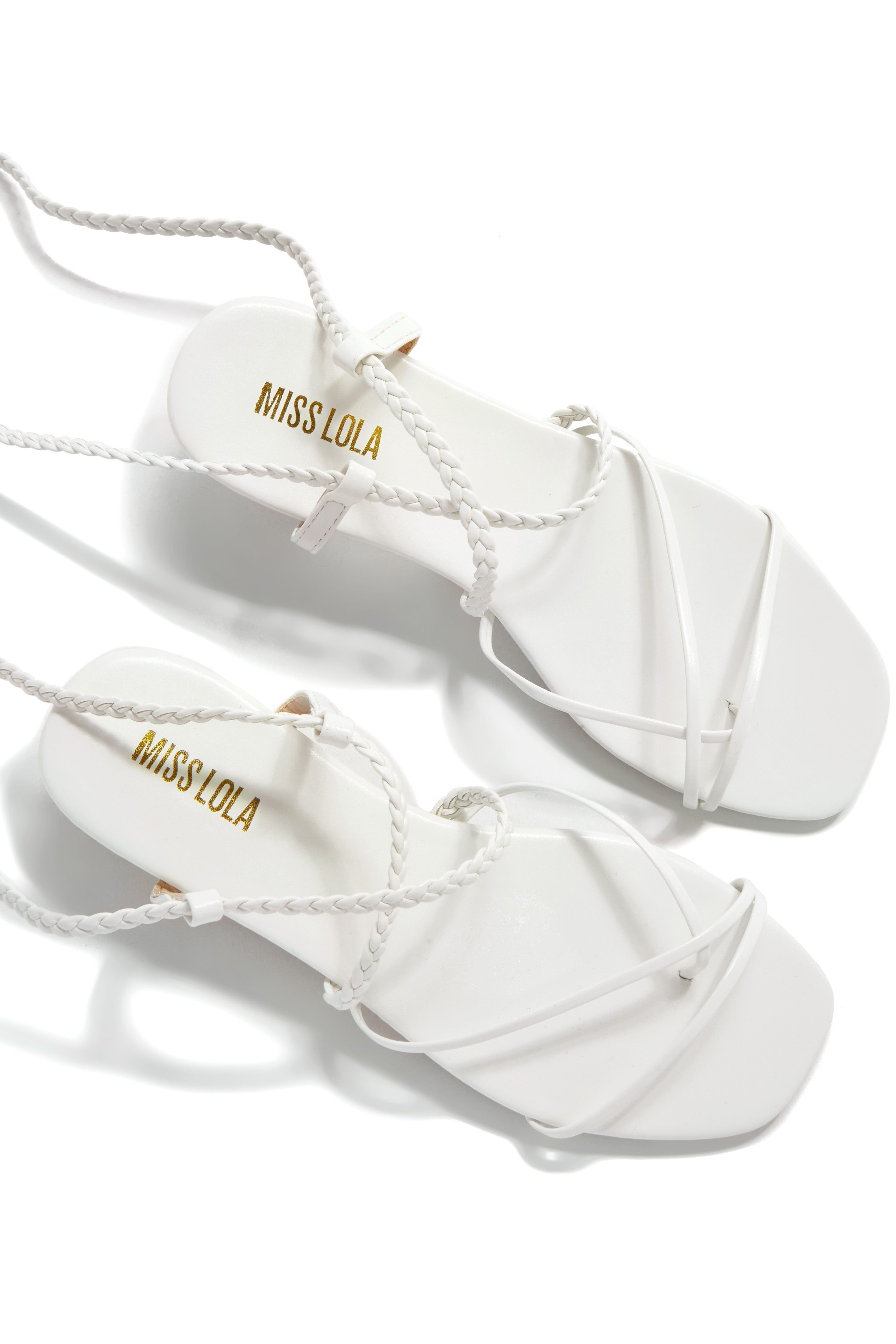 Live In Paradise Lace Up Sandals - White sold by Miss Lola product image thumbnail 2