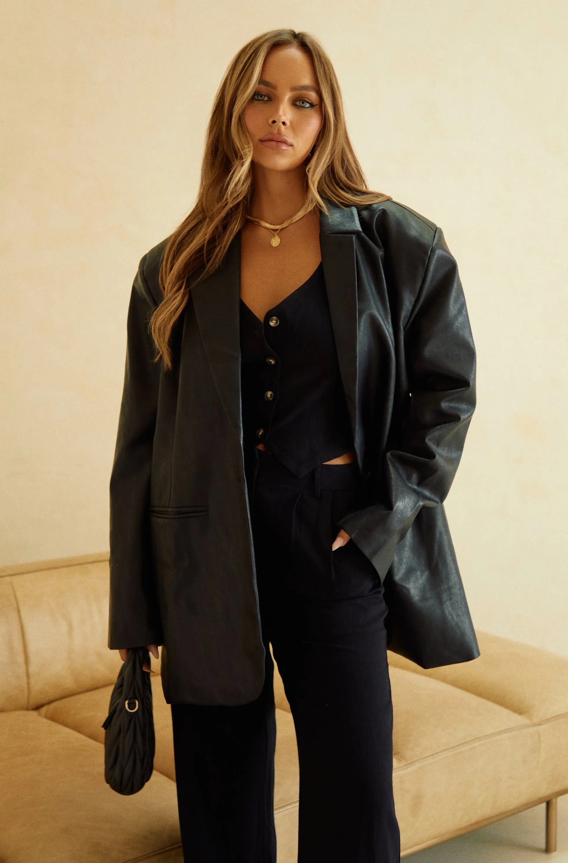 Salma Oversized Blazer - Black sold by Miss Lola product image thumbnail 3