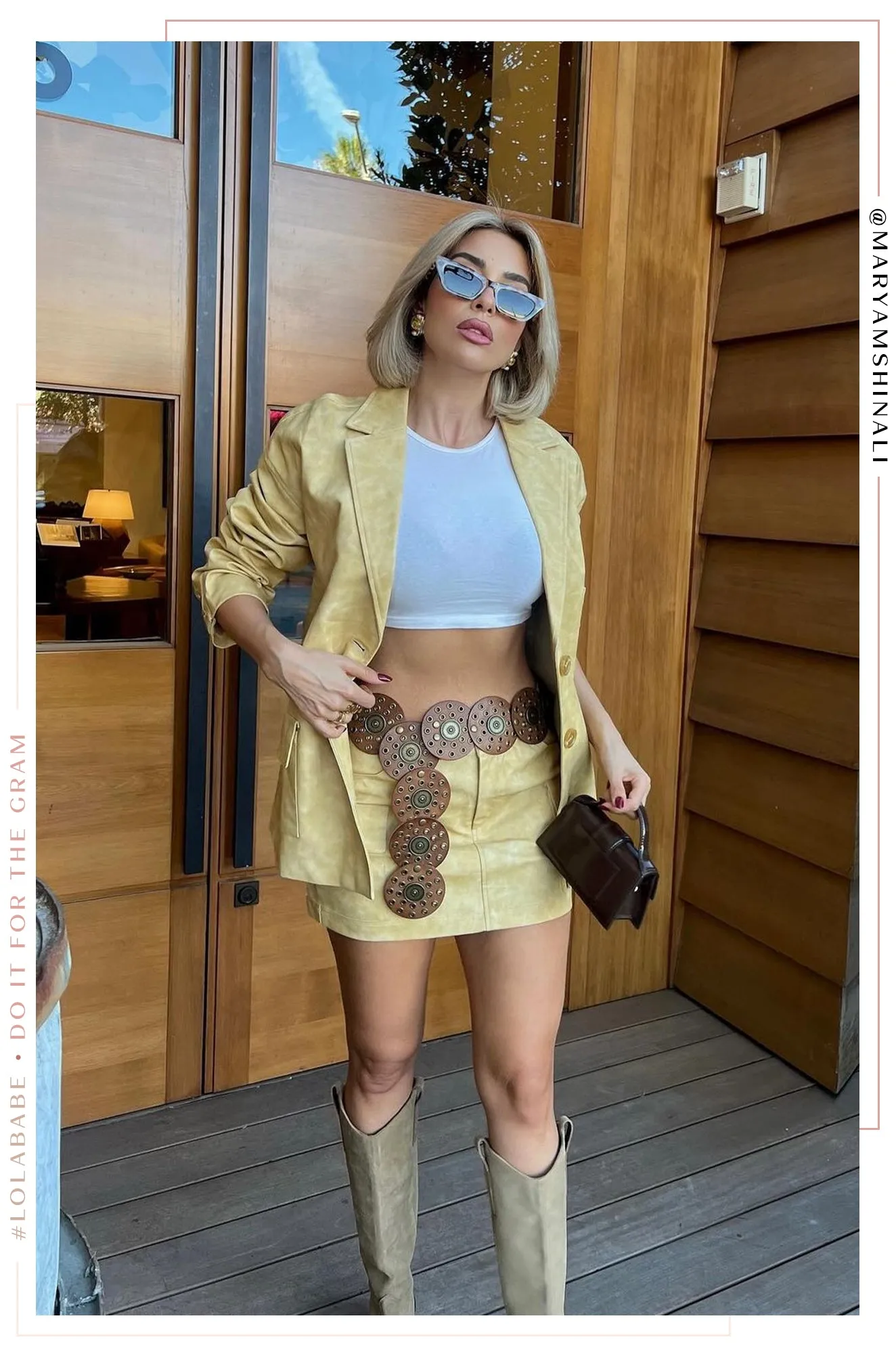 Tiani PU Button Up Blazer Jacket - Butter sold by Miss Lola product image thumbnail 3