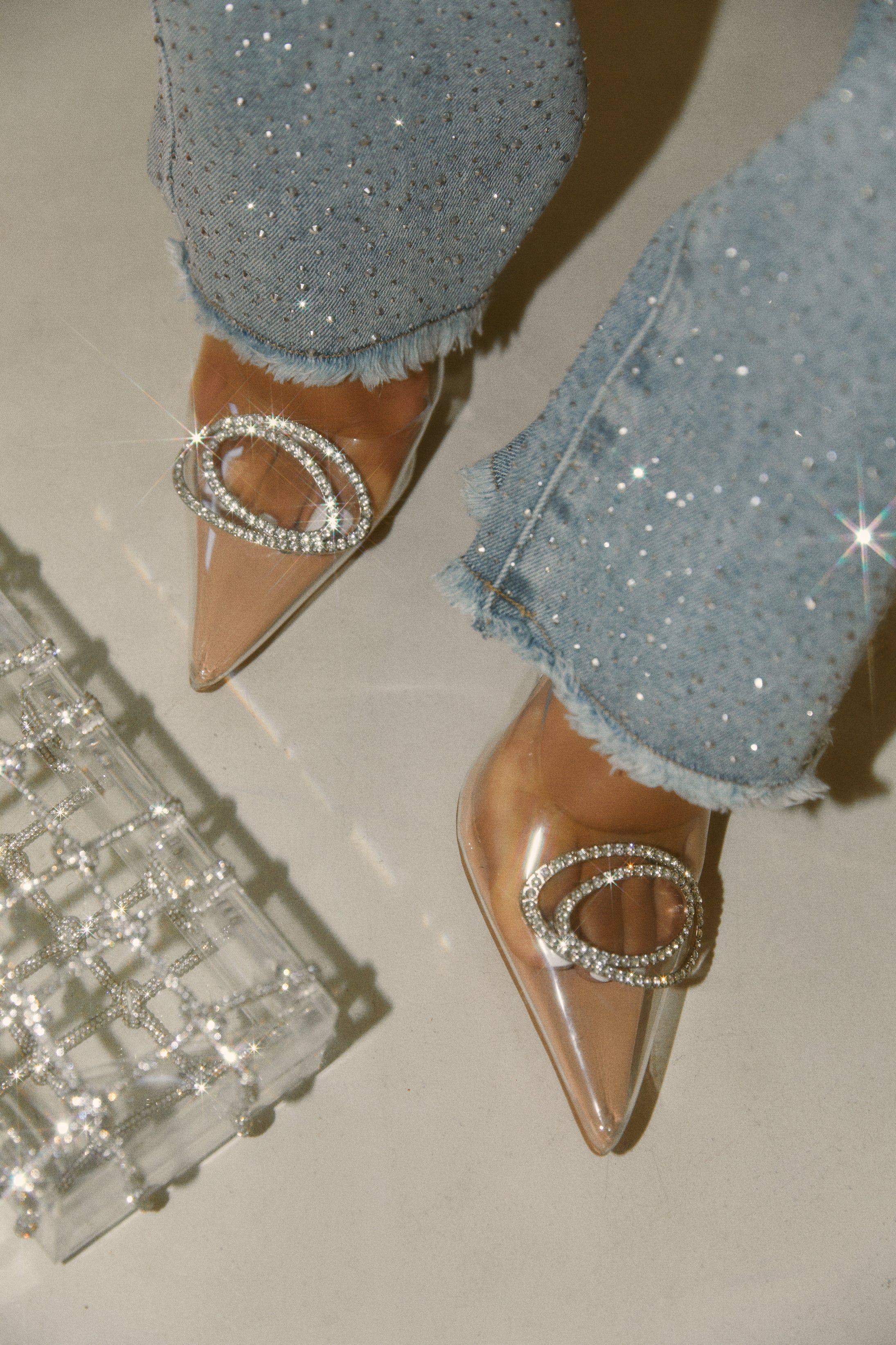 Valeria Slingback High Heel Pumps - Clear sold by Miss Lola product image thumbnail 2