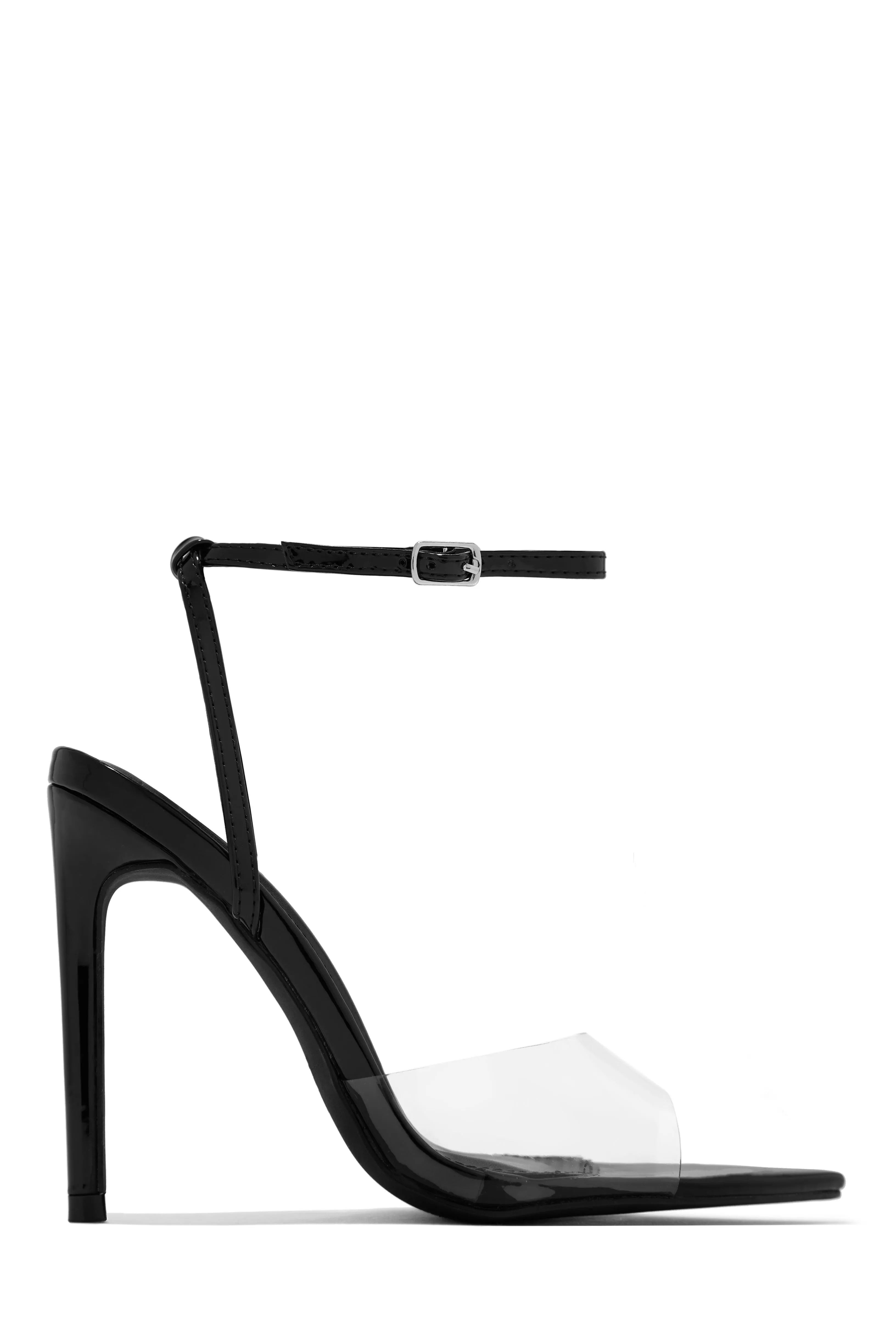 Dinner Date Clear Strap High Heels - Black sold by Miss Lola product image thumbnail 4