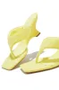 Kaline Thong Strap Mule Heels - Yellow sold by Miss Lola