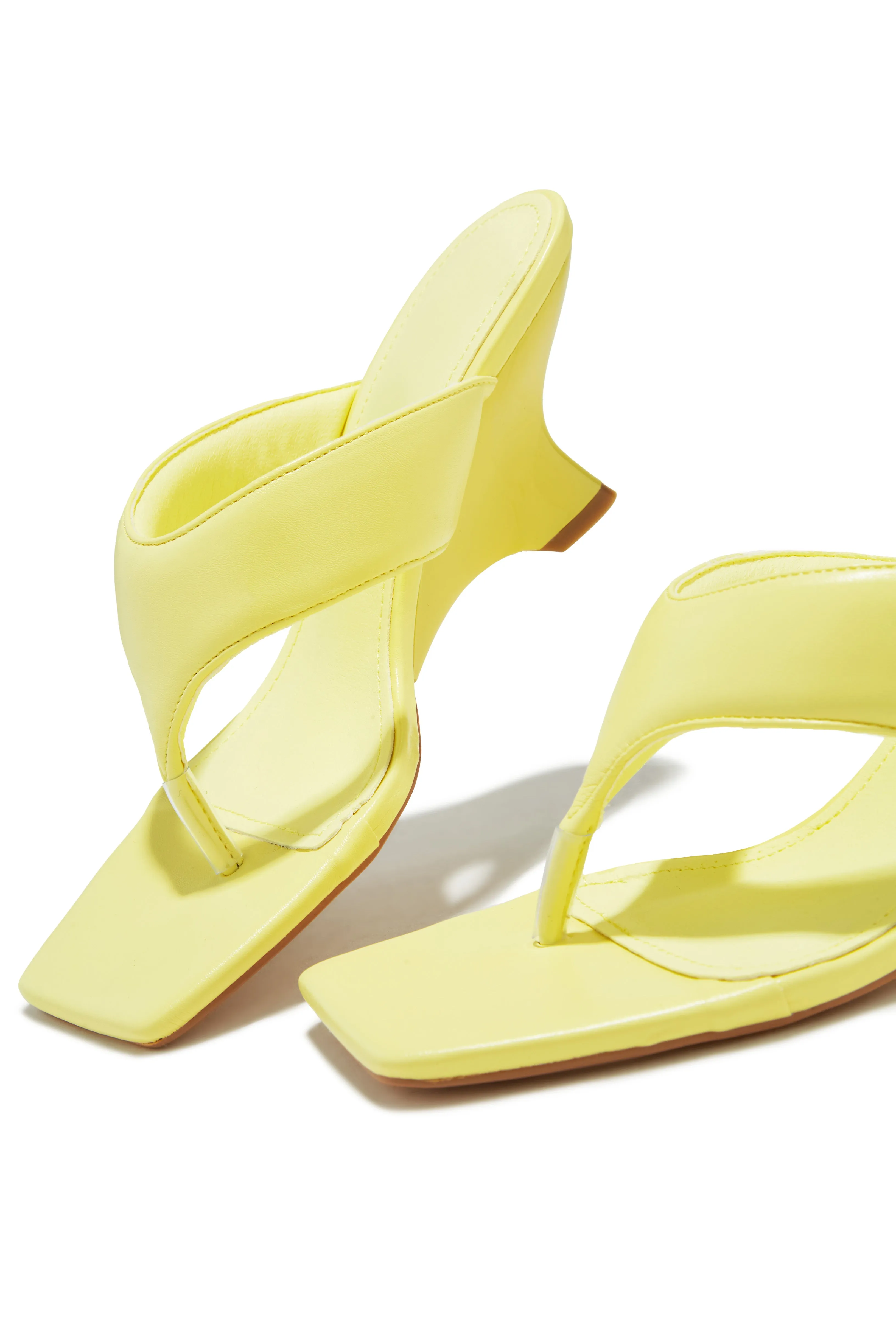 Kaline Thong Strap Mule Heels - Yellow sold by Miss Lola product image thumbnail 5