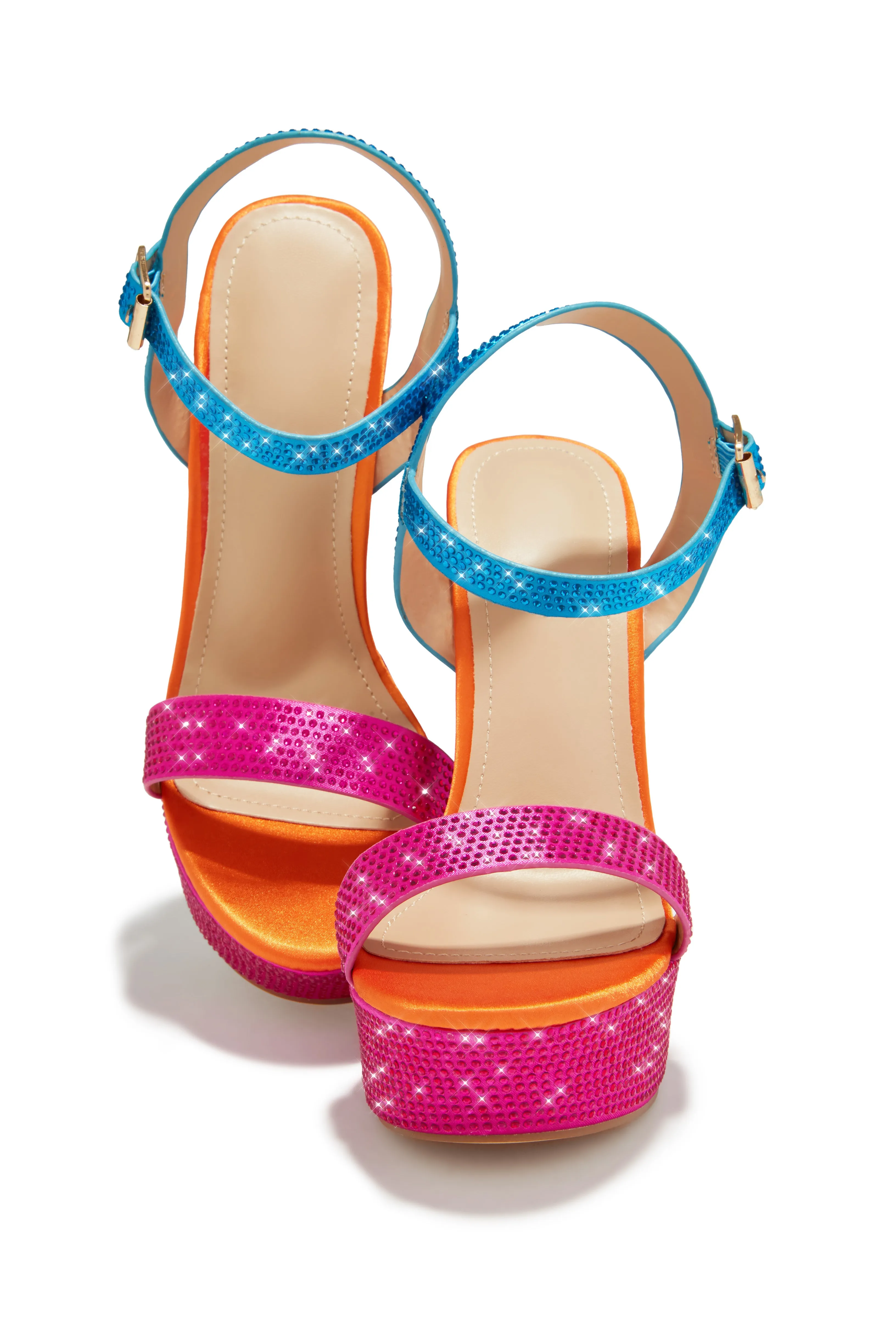 Jayde Embellished Platform Block Heels - Multi sold by Miss Lola product image thumbnail 3