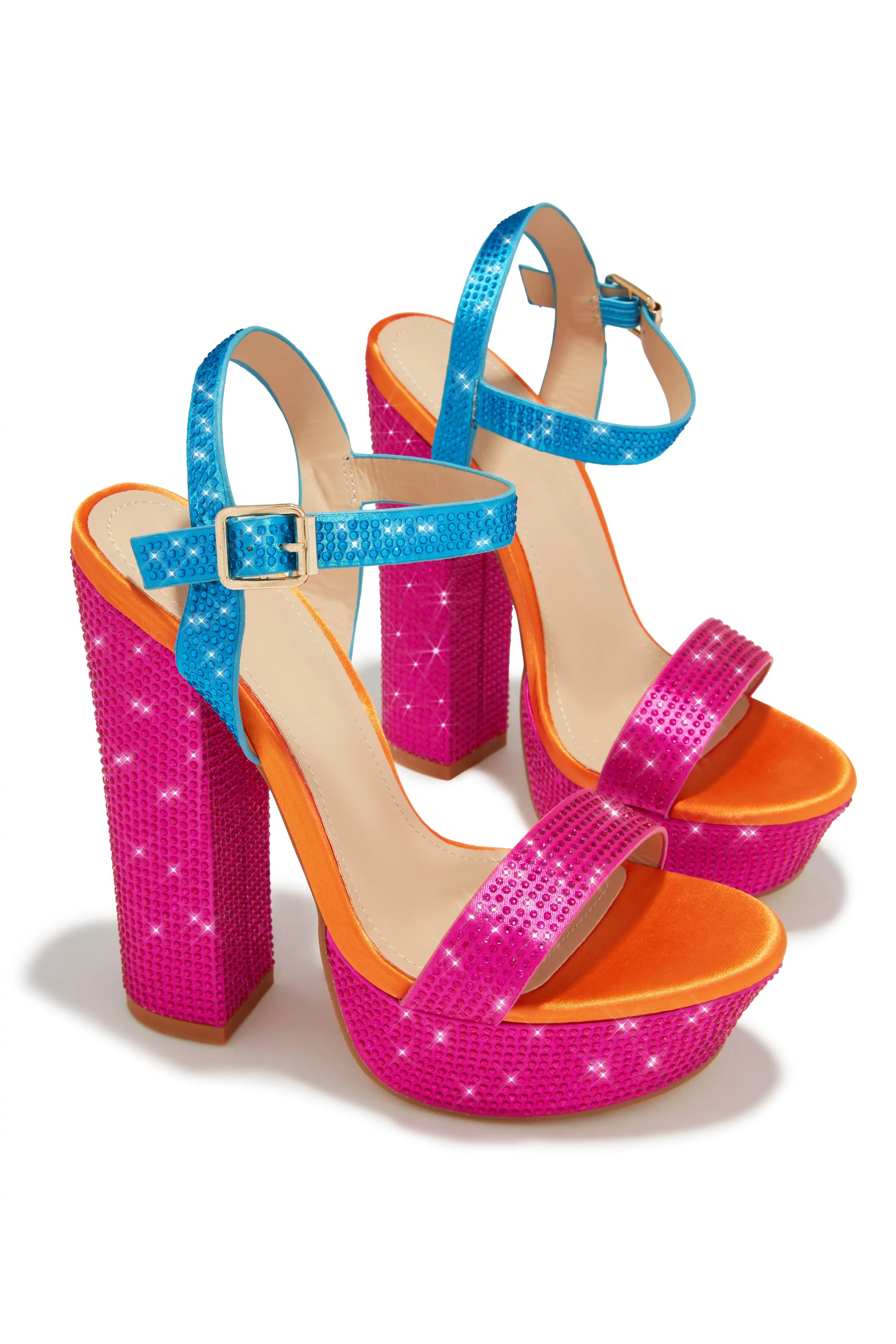 Jayde Embellished Platform Block Heels - Multi sold by Miss Lola product image thumbnail 5
