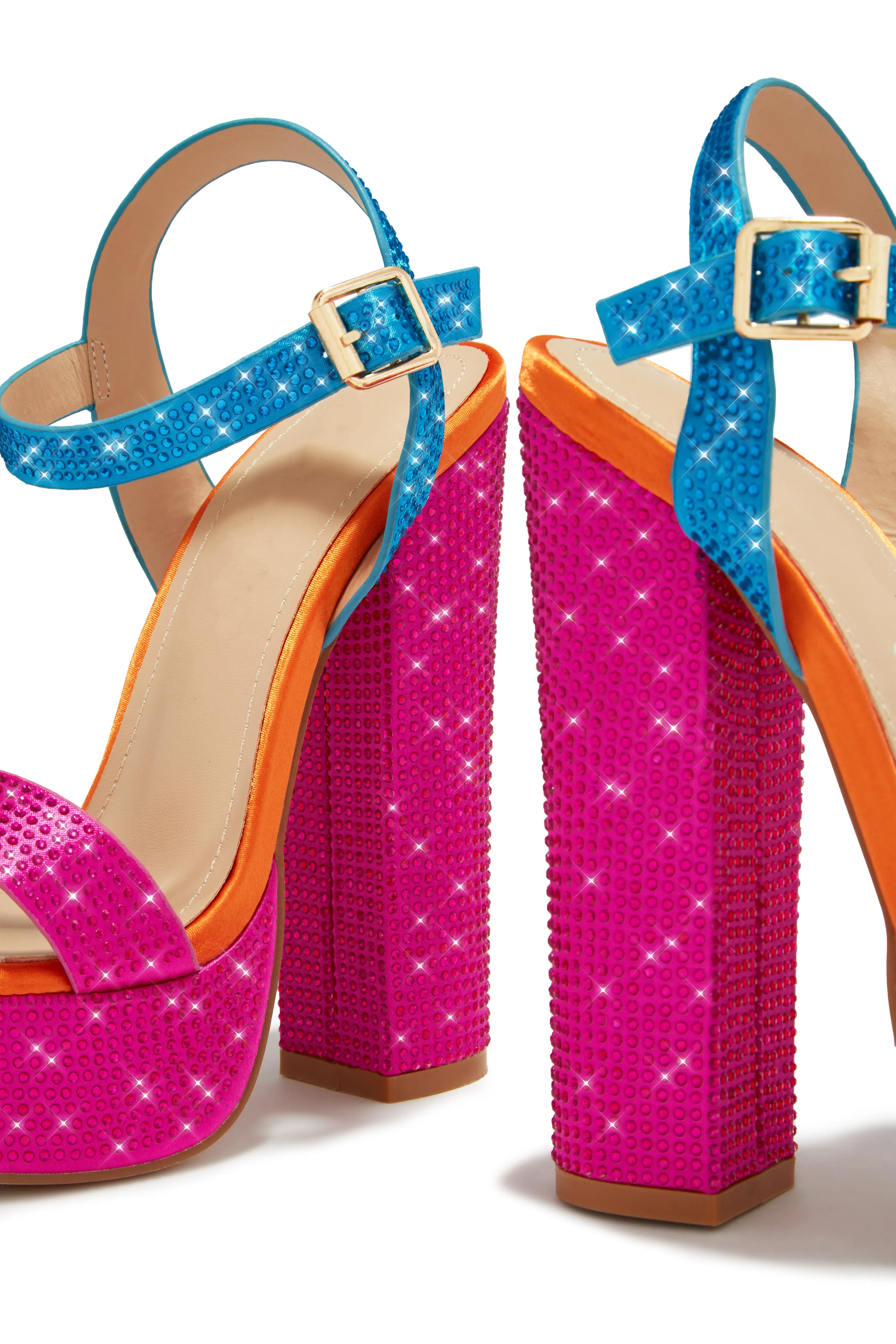 Jayde Embellished Platform Block Heels - Multi sold by Miss Lola product image thumbnail 2