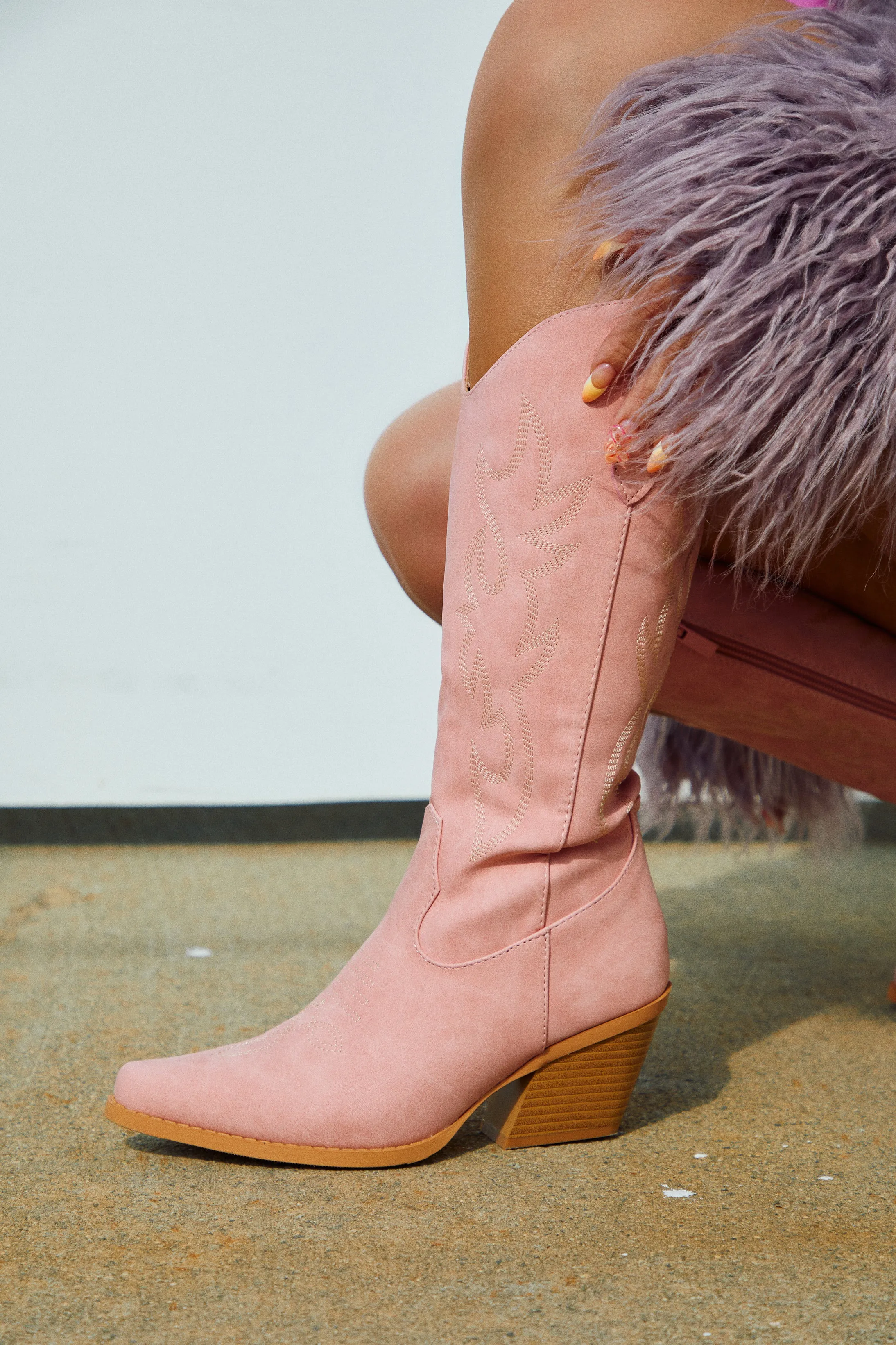 Abby Cowgirl Boots - Pink sold by Miss Lola product image thumbnail 5