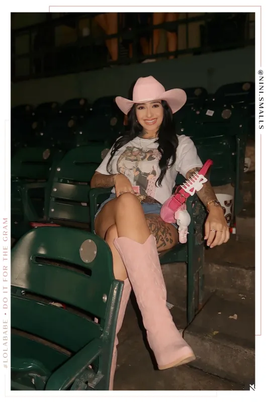Abby Cowgirl Boots - Pink sold by Miss Lola