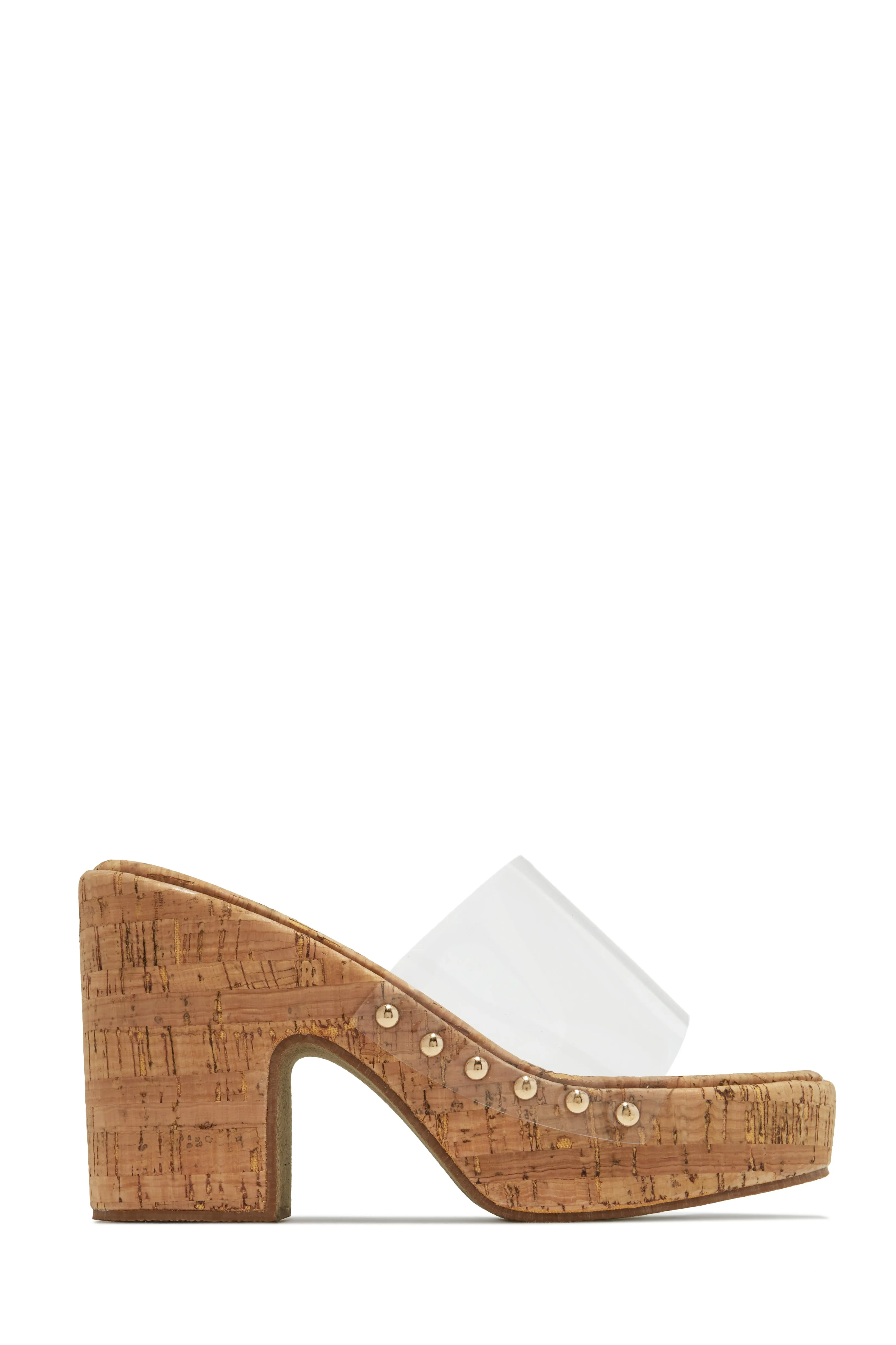 Talya Platform Block Heel Mules - Cork sold by Miss Lola product image thumbnail 5