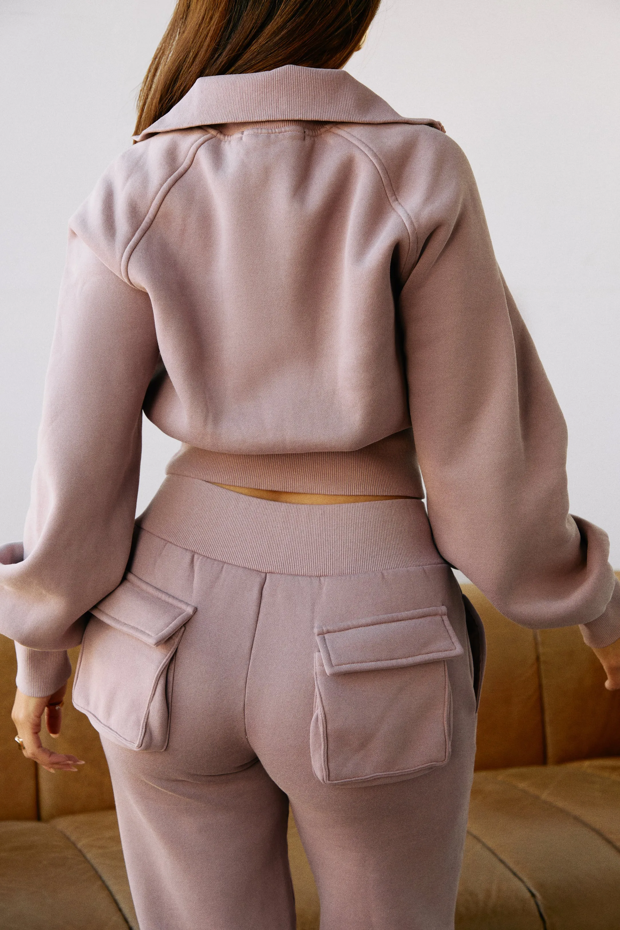 Unbothered Quarter Zip Cargo Sweater - Lavender sold by Miss Lola product image thumbnail 3